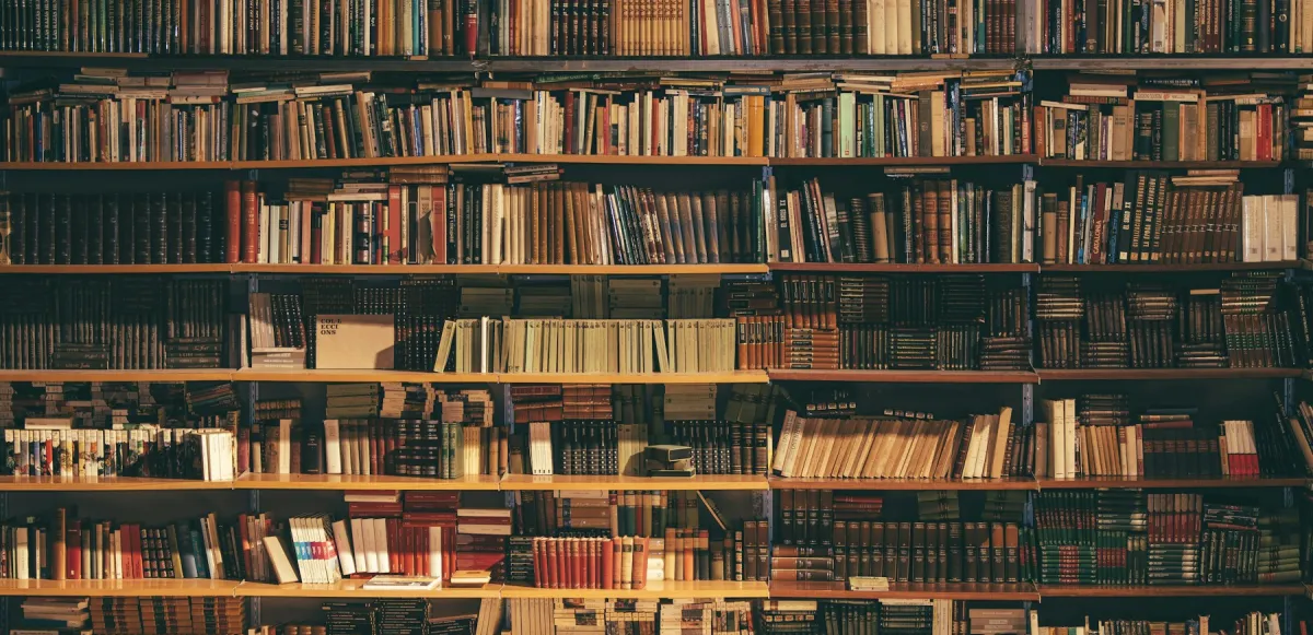 Estanterías de una biblioteca con libros de consulta